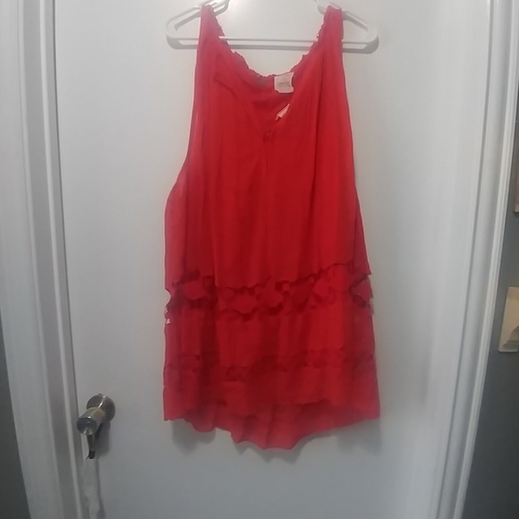 Free peoeple red embroidered dress - Picture 2 of 6